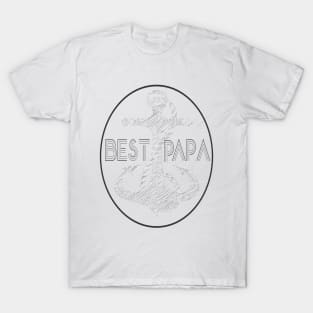 funny world's best papa ever, Funny white Fathers Day, husband T-Shirt